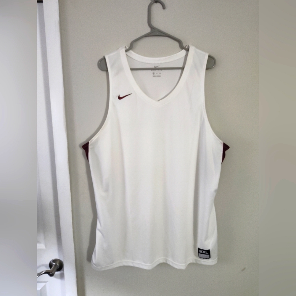 Nike dri-fit tank top white/crimson